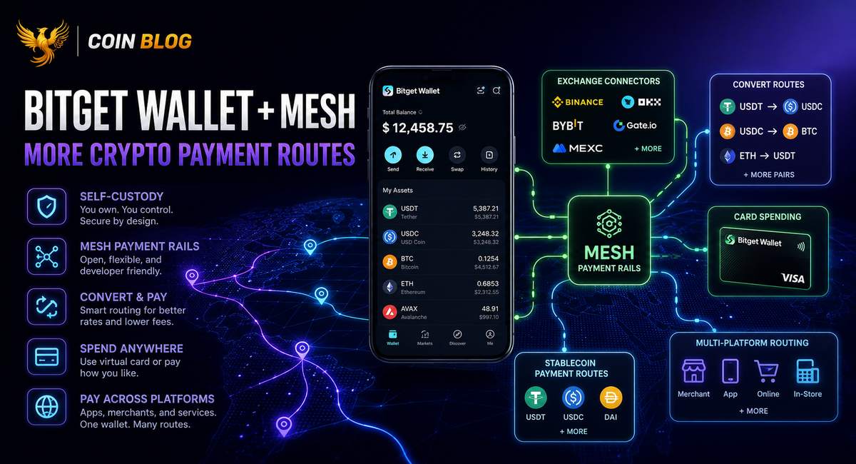 Bitget Wallet и Mesh расширяют маршруты для криптовалютных платежей